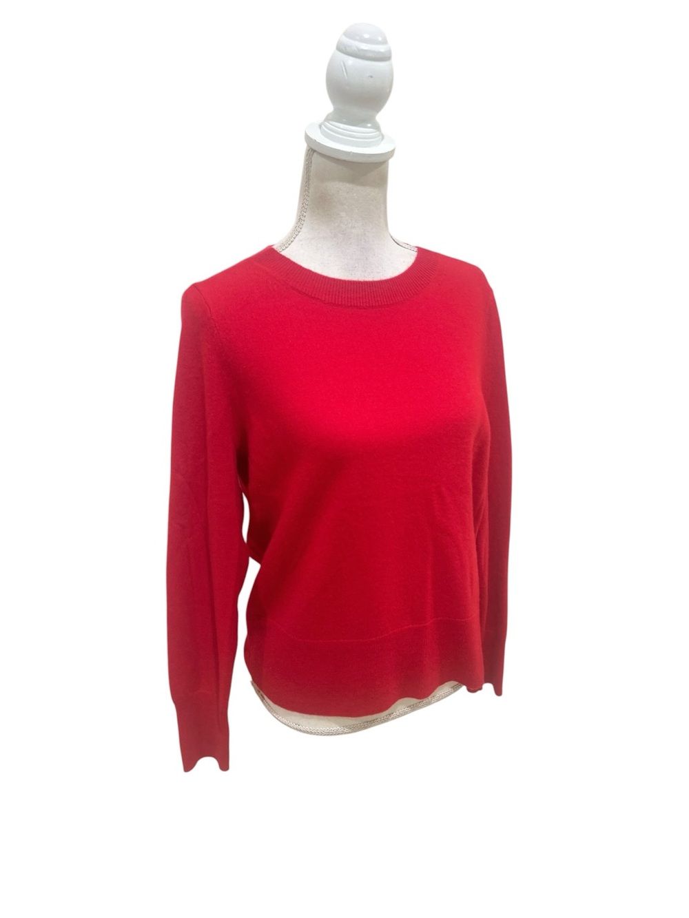 J. Crew Red Crewneck 100% cashmere classic fit lightweight Sweater size medium - Picture 3 of 8